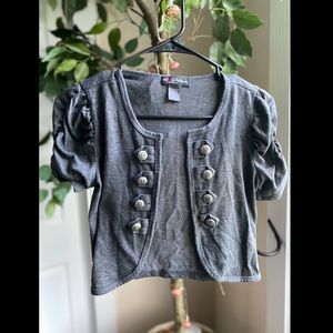 Military style shrug sweater